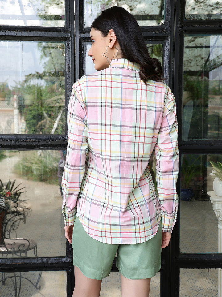 Spring Harmony Rayon and Checkered Co-ords Set For Women