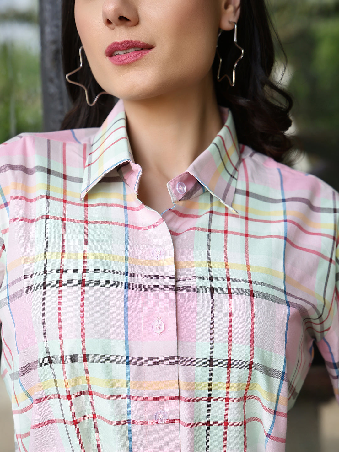 Spring Harmony Rayon and Checkered Co-ords Set For Women