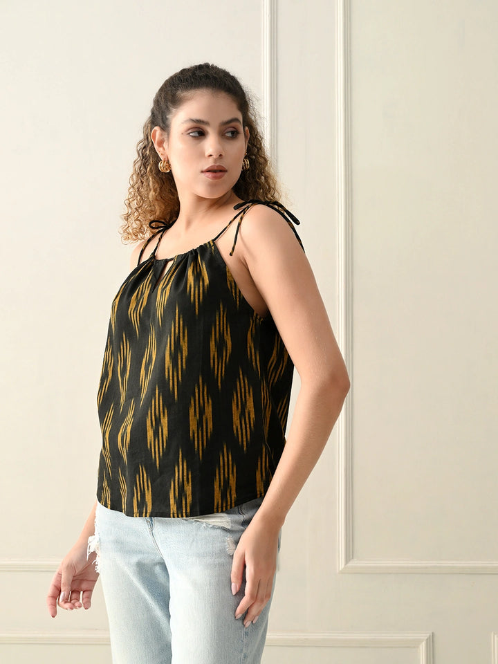 Mustard Glow Ikat Top