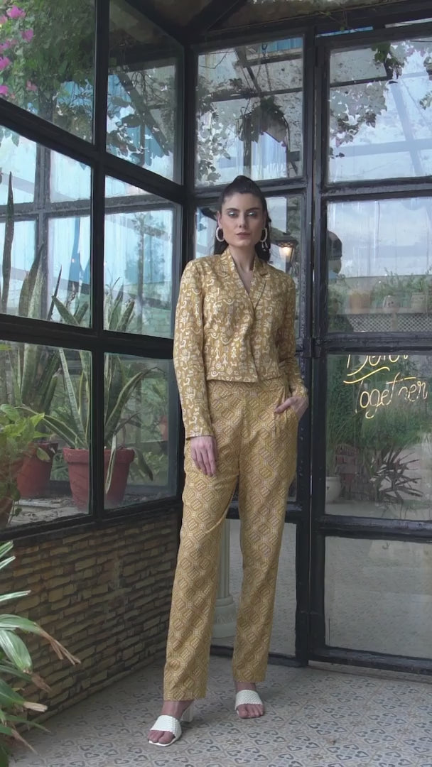 Golden Elegance Rayon Co ords Set For Women