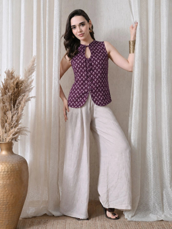 Sufi Neck Tie-Up Top