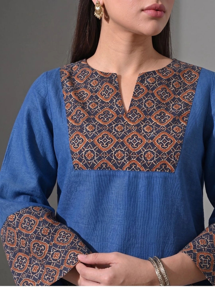 Ajrakh Noor Kurti