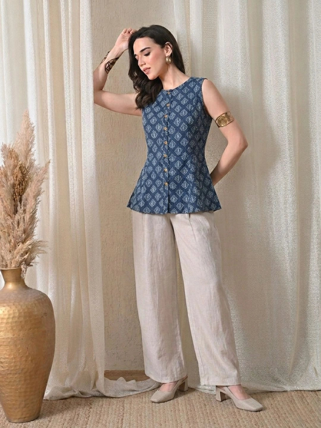 Samaira Indigo Top