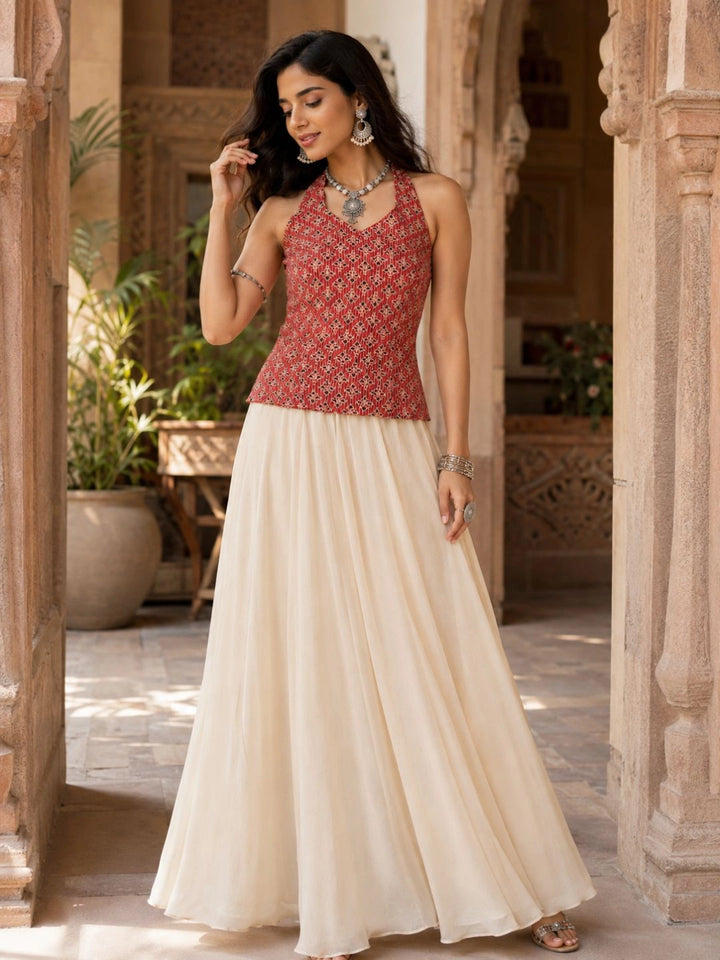 Maroon Grace Kantha Top