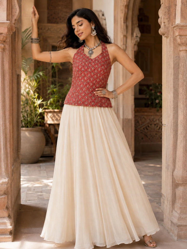 Maroon Grace Kantha Top