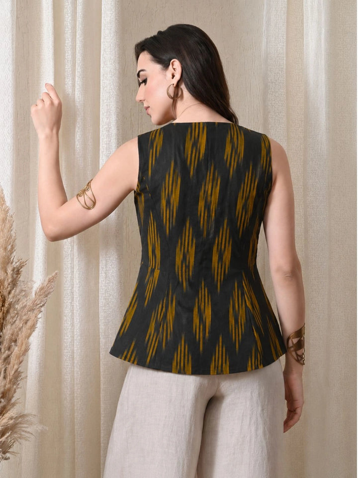 Amber Ikat  Top