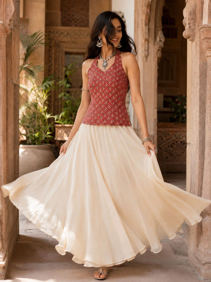 Maroon Grace Kantha Top