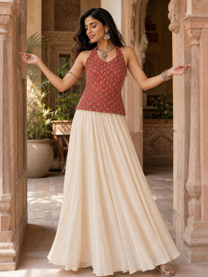 Maroon Grace Kantha Top