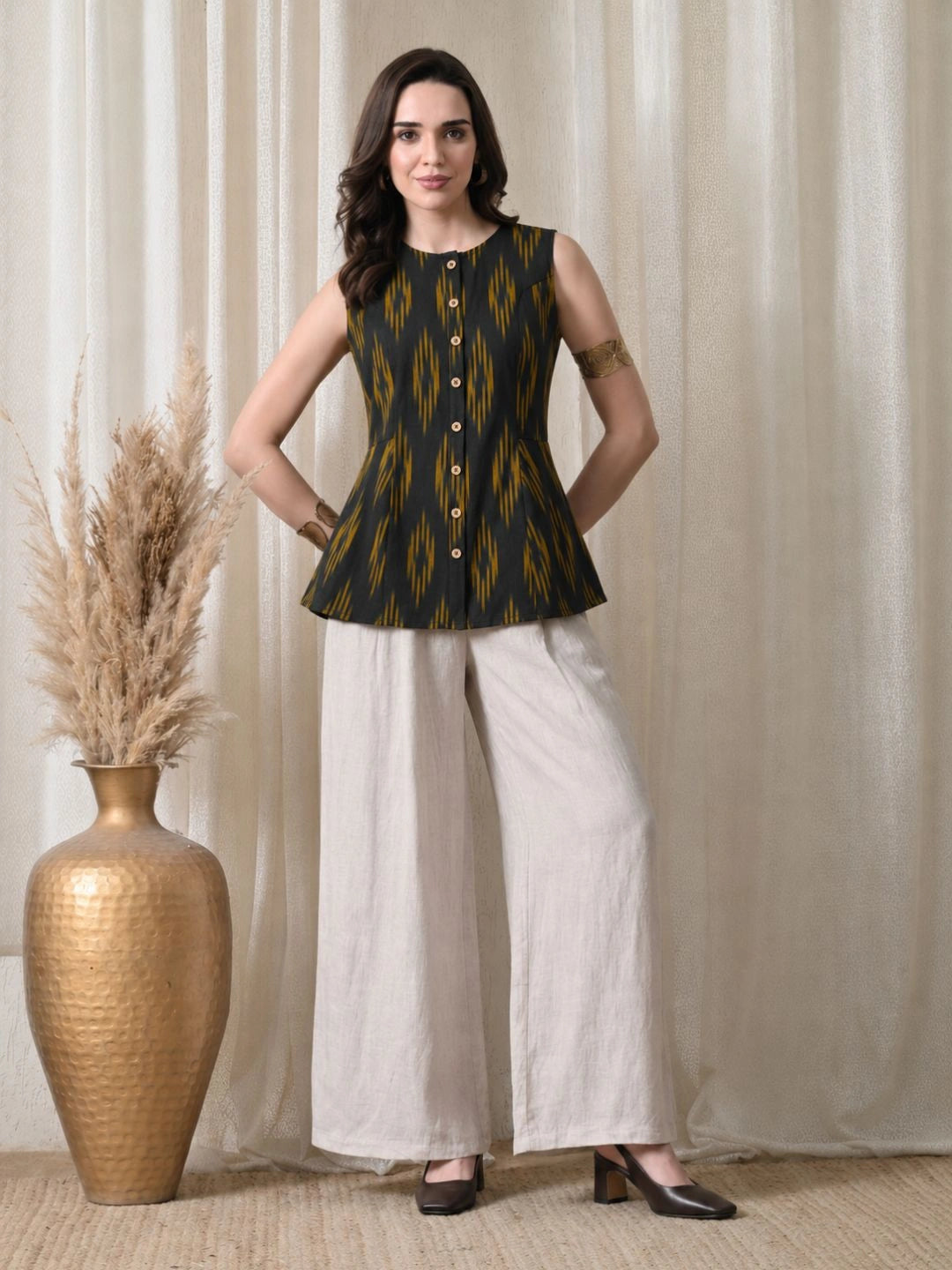 Amber Ikat  Top