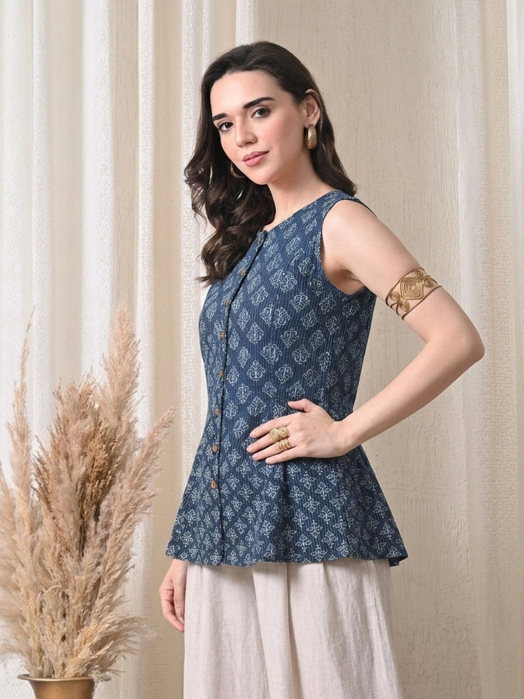 Samaira Indigo Top