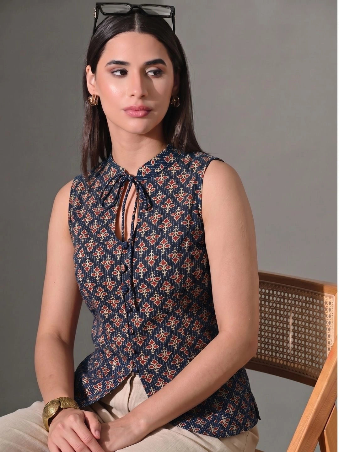 Saira  Neck-Tie Vest