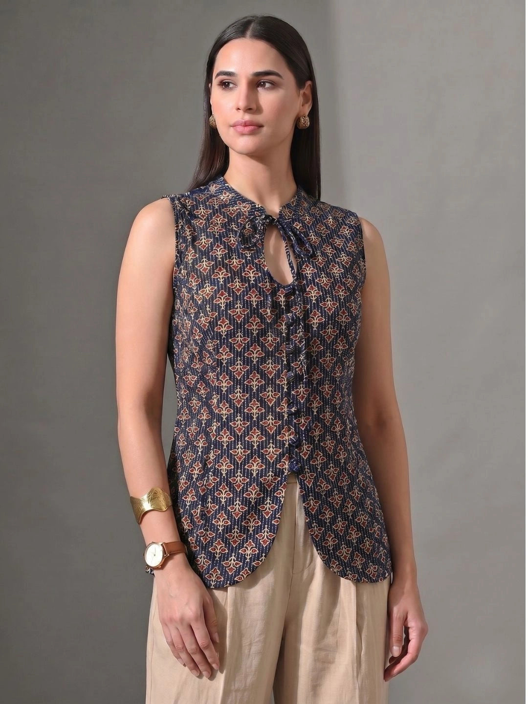 Saira  Neck-Tie Vest