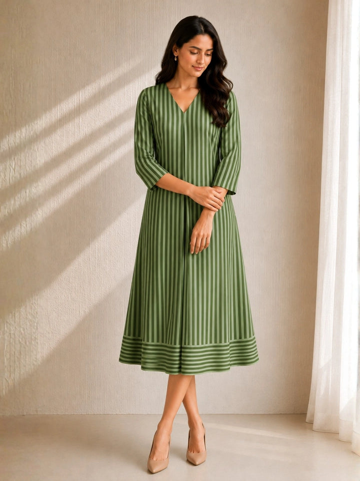 Palm Grove Stripe Dress