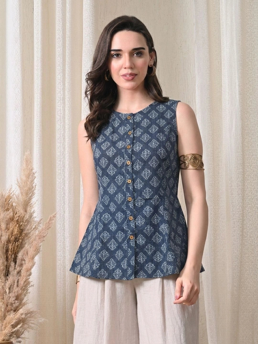 Samaira Indigo Top