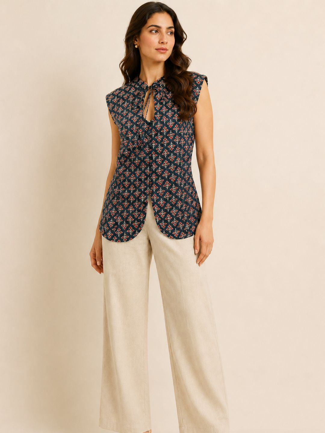 Saira  Neck-Tie Vest