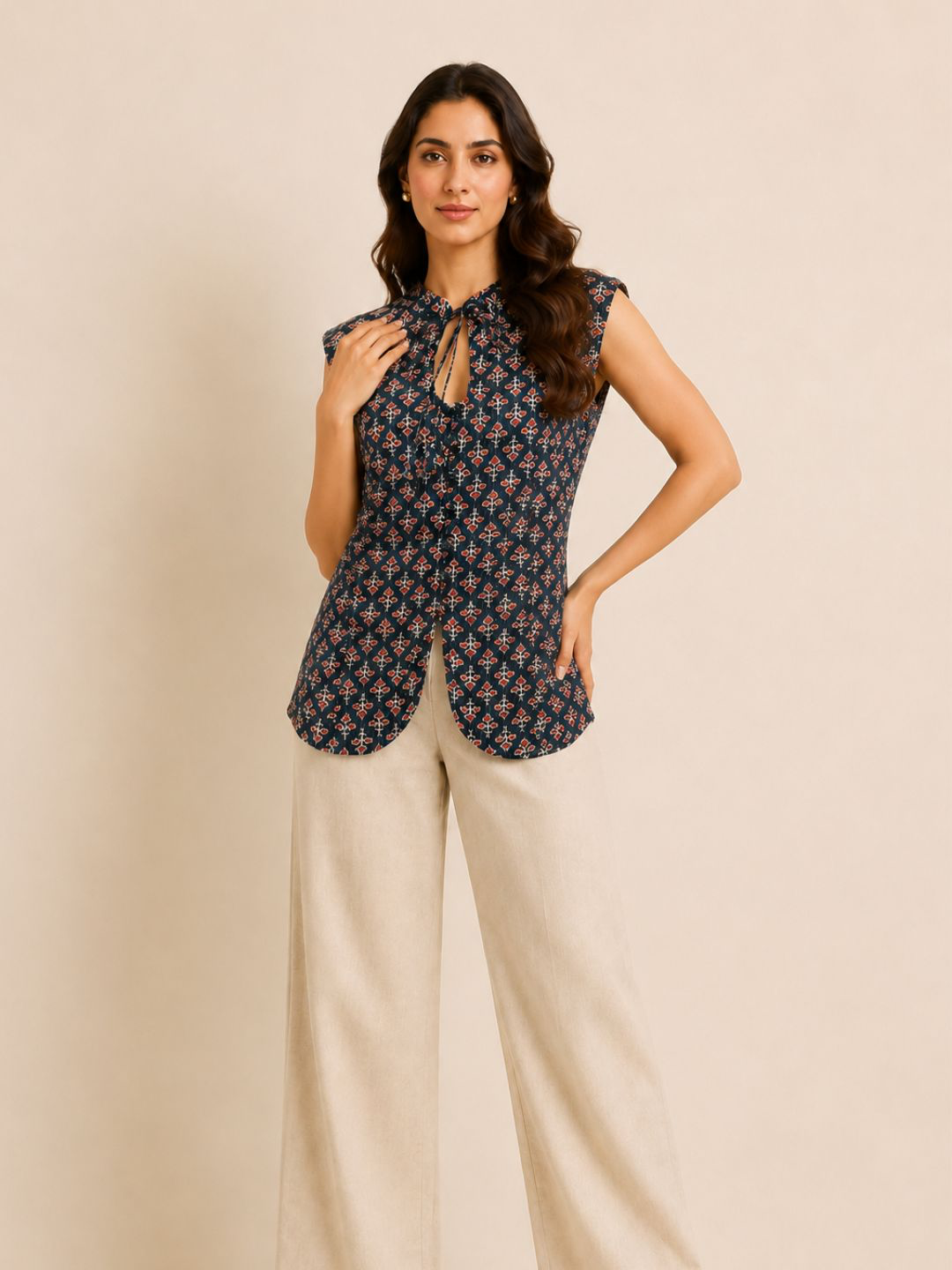 Saira  Neck-Tie Vest