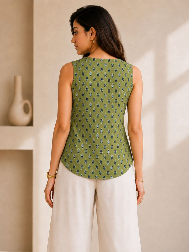 Olive wrap tunic