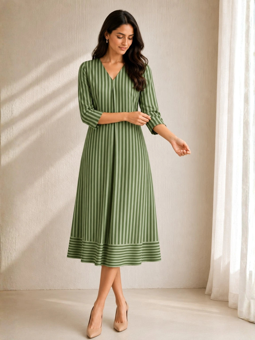 Palm Grove Stripe Dress