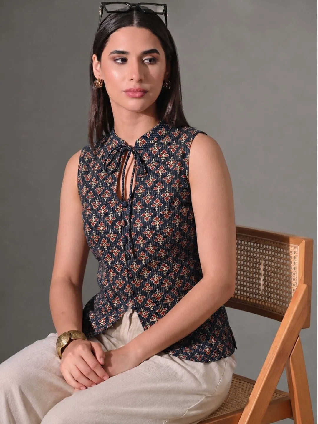 Saira  Neck-Tie Vest