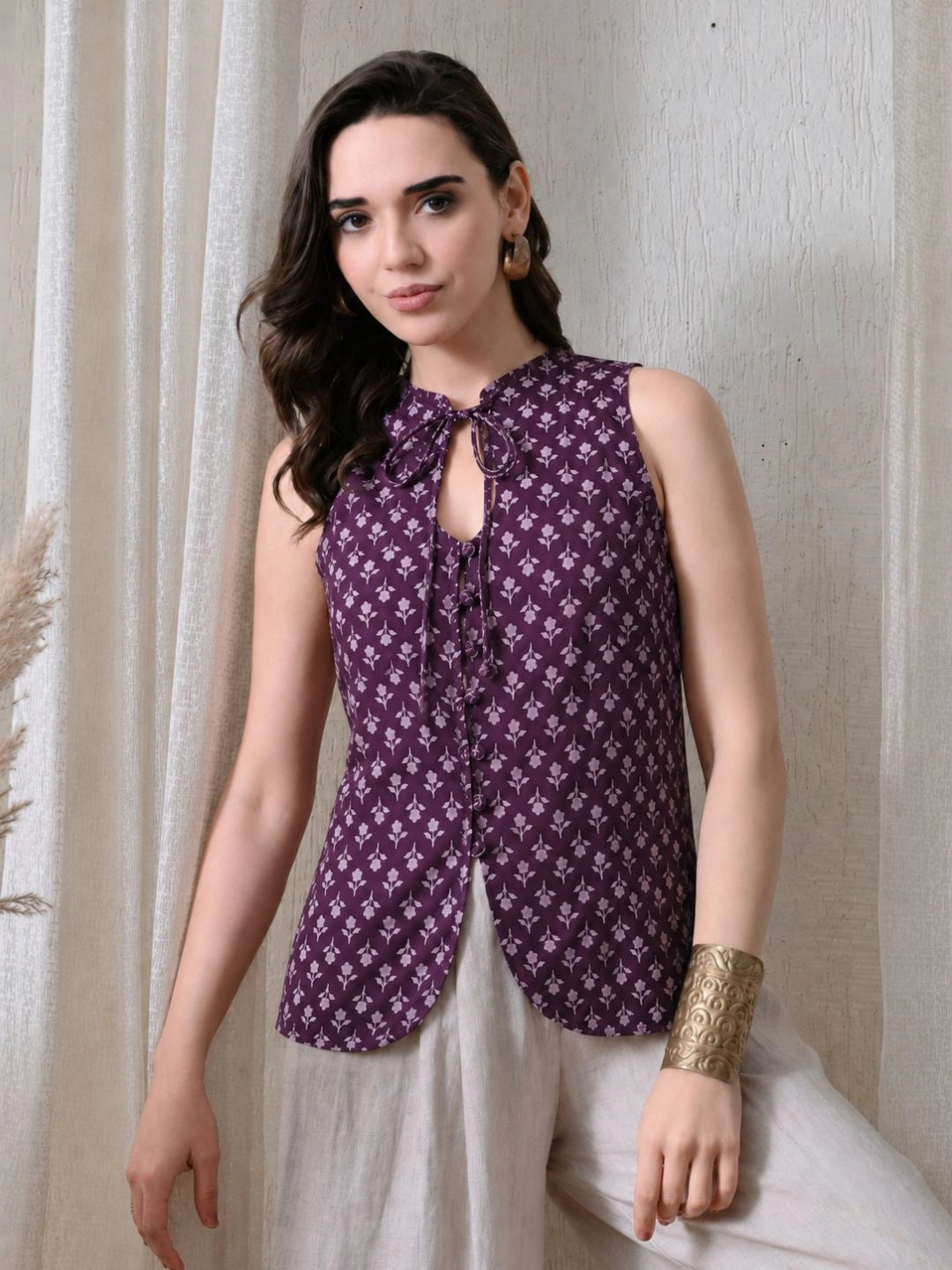 Sufi Neck Tie-Up Top