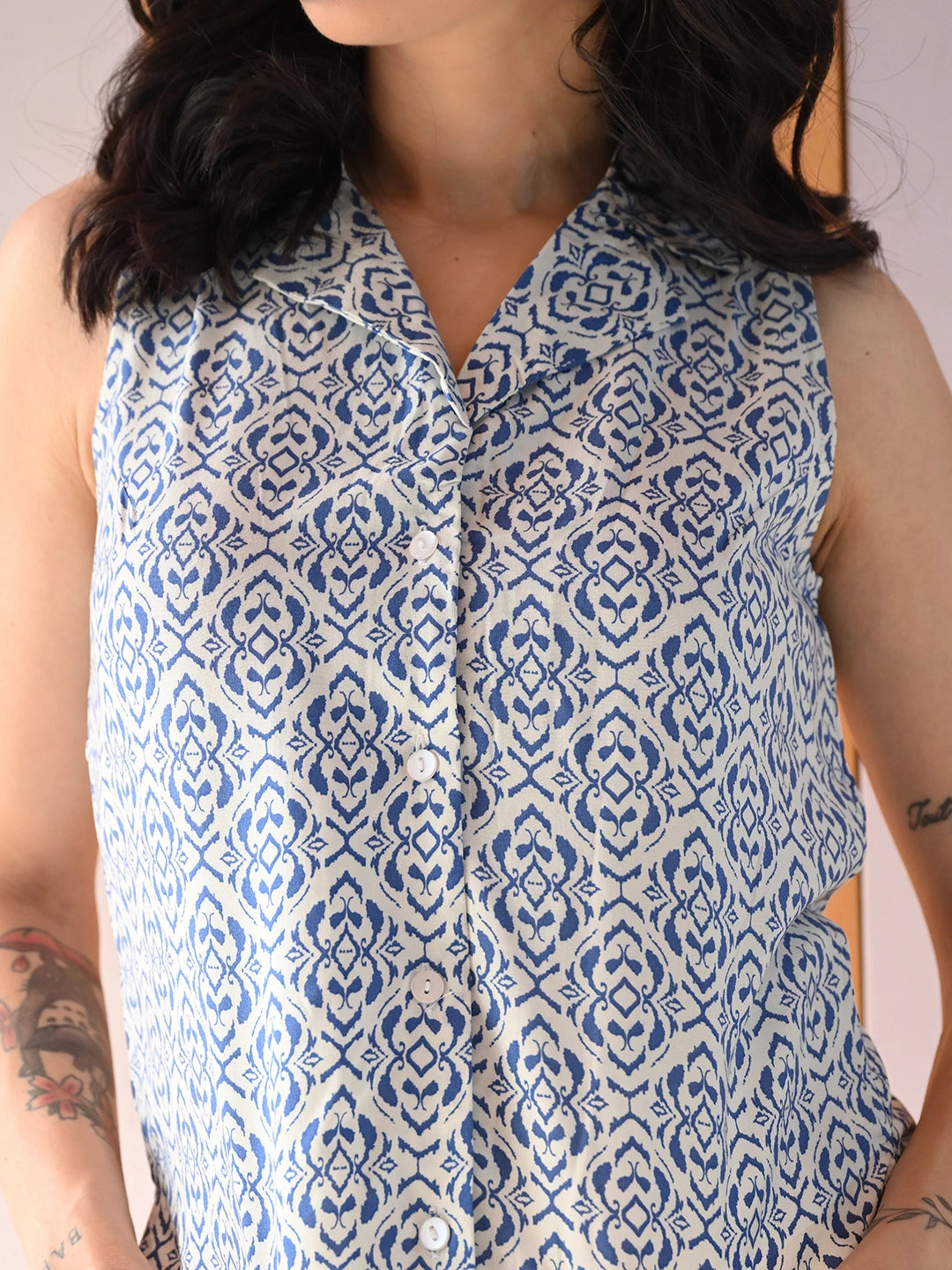 Ikat Illusion Notch Collar Shirt