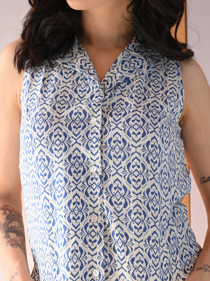 Ikat Illusion Notch Collar Shirt
