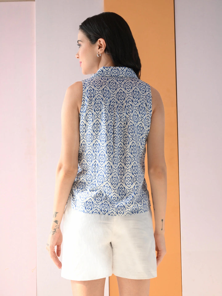 Ikat Illusion Notch Collar Shirt