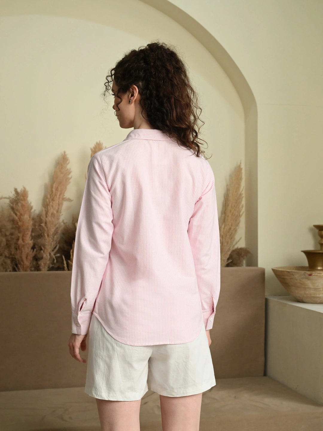 Soft Pink and white Stripe Shirt