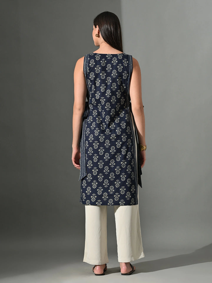 Neel Sash Tie Kurti