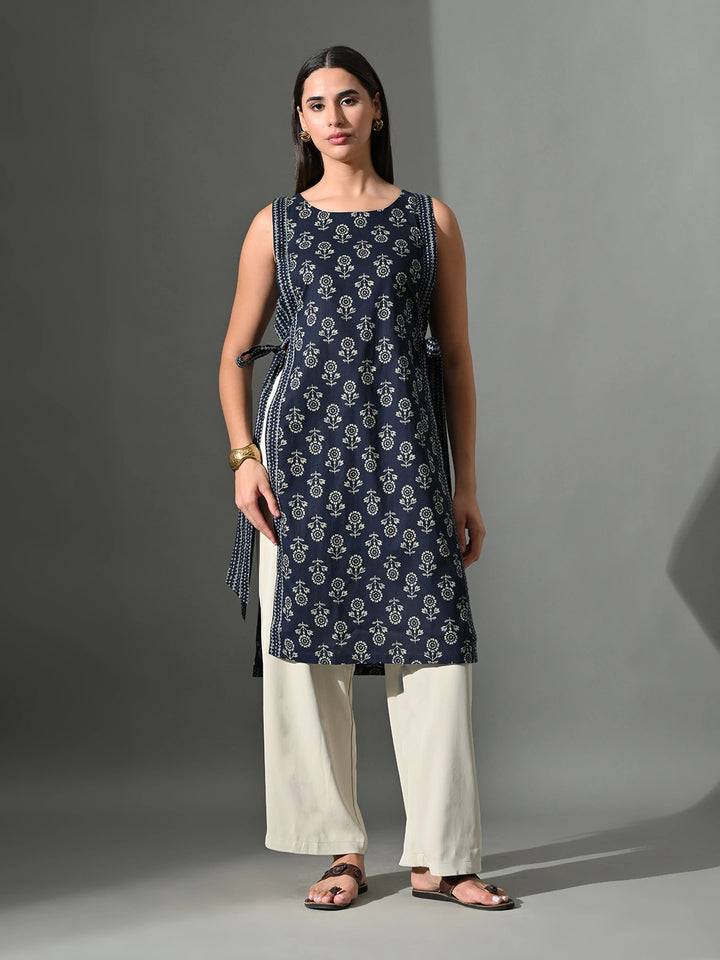 Neel Sash Tie Kurti