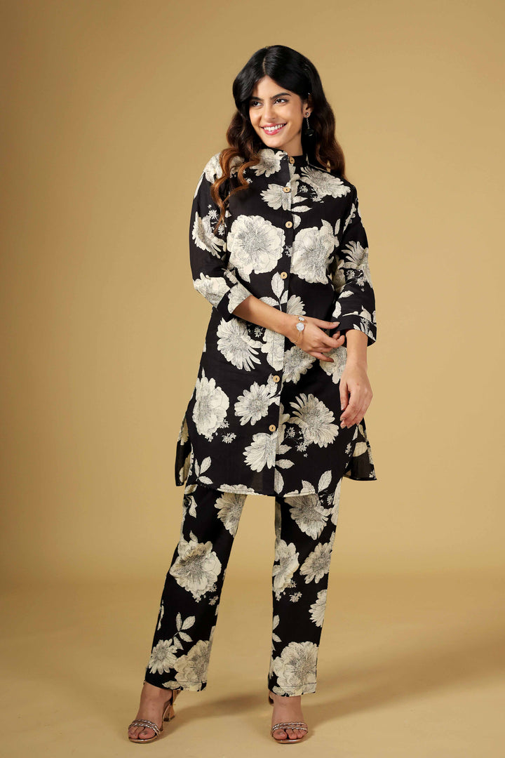 Black Dahlia Printed Kurti Set