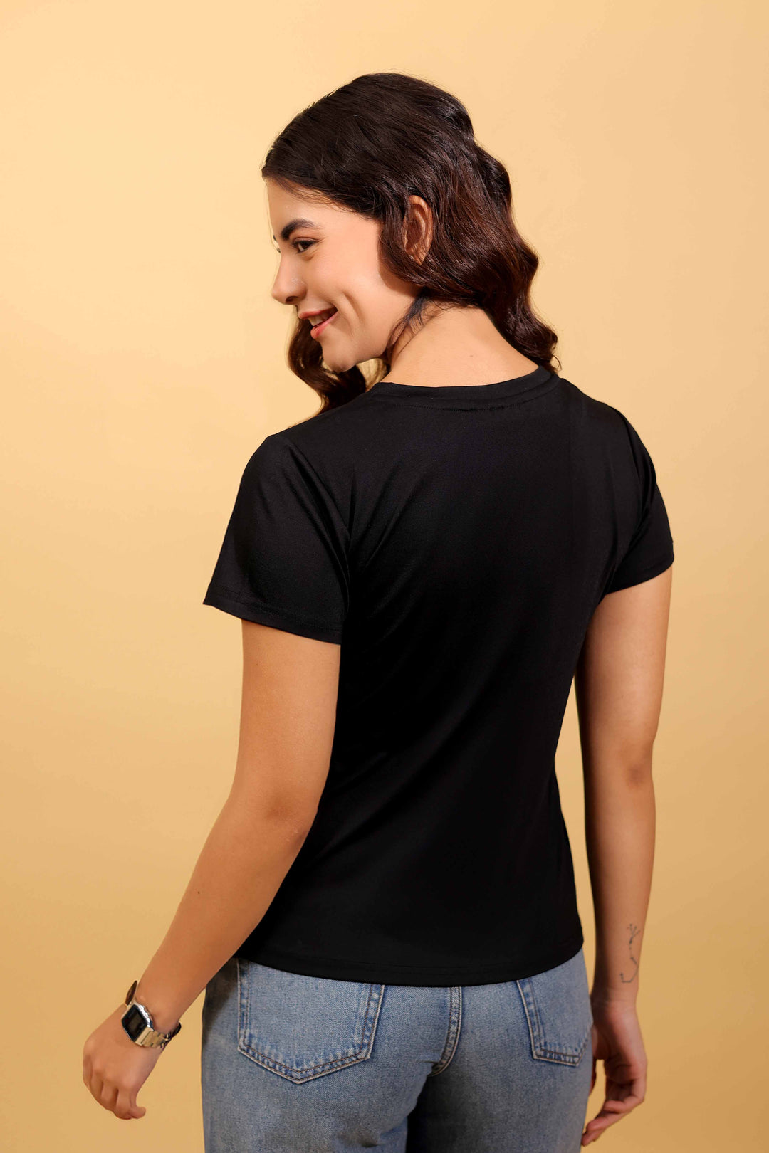 Midnight Black V Neck T-Shirt