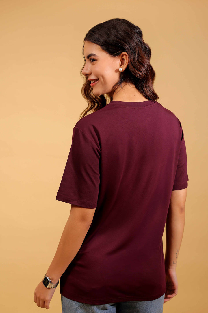 Maroon Magic Round Neck Loose Fit T-Shirt