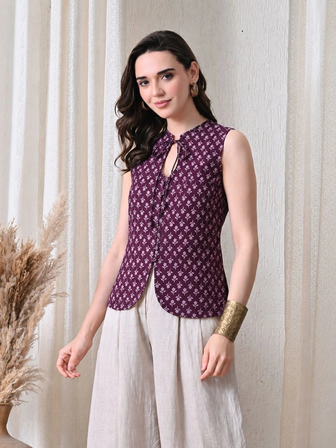 Sufi Neck Tie-Up Top
