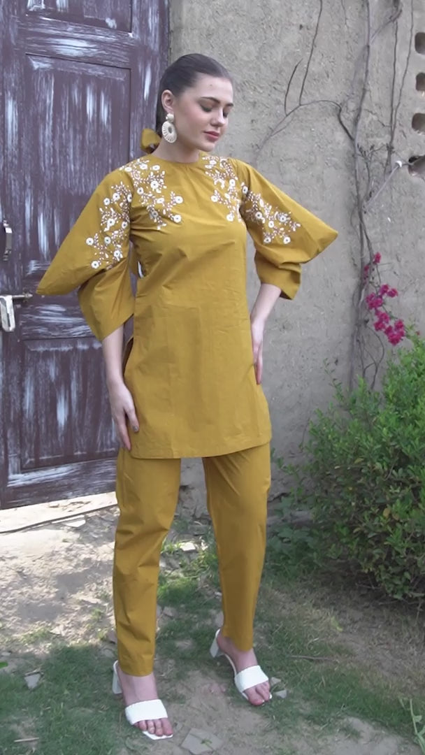 Mustard Color Co Ord Set for Women